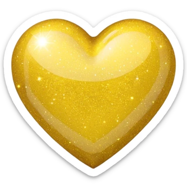 a heart with yellow glitter sticker