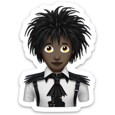 emoji with Edward Scissorhands custom sticker