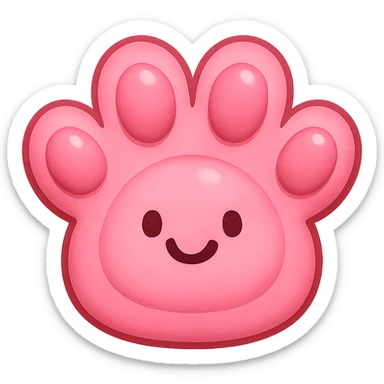 a cute and friendly pink paw print emoji sticker