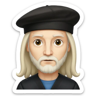 Leonardo da Vinci wear black berret hat sticker
