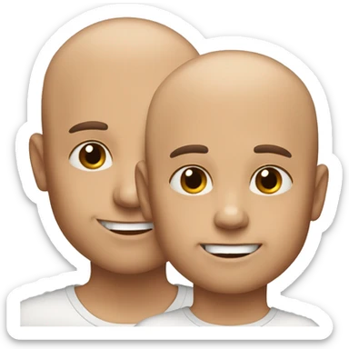 Man 40 years no hair with son 5 years brown hair  sticker
