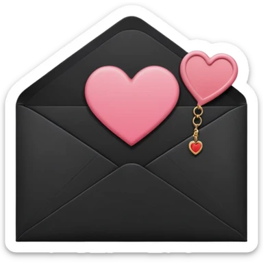 emo black envelope with a pink seal sticker