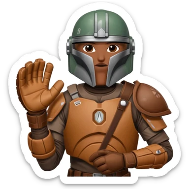 Mandalorian with a Catcher's mitt sticker