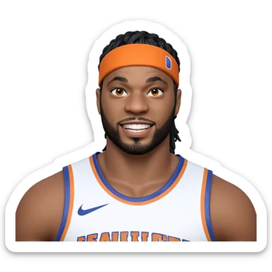 smiling boy in basketball uniform sticker