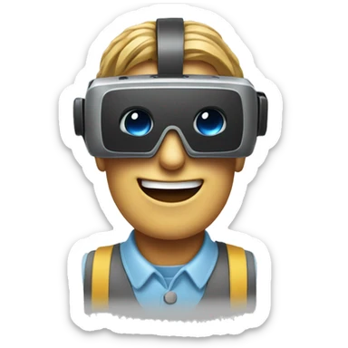 real estate building wearing a VR glasses sticker