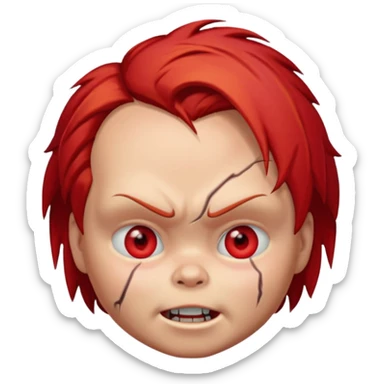 chucky face sticker