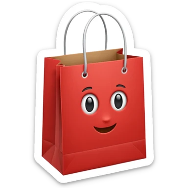 shopping bag red sticker