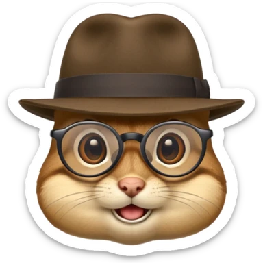 chipmunk with glasses and fedora sticker