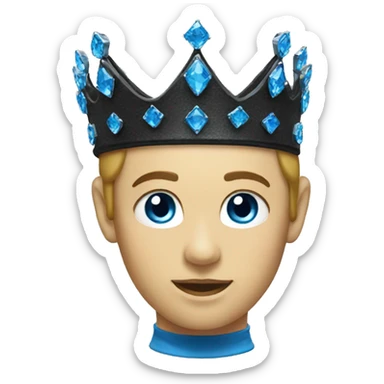 Black crown with blue diamonds  sticker