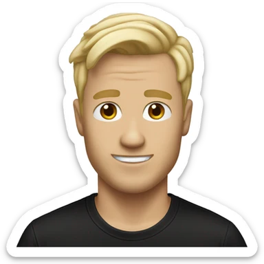 blonde man in black Vans shirt sticker