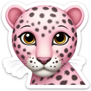 light pink leopard with heart spots  sticker