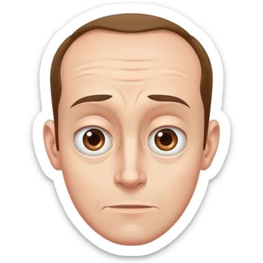 Guy with an extremely large forehead, comically huge forehead, male character sticker