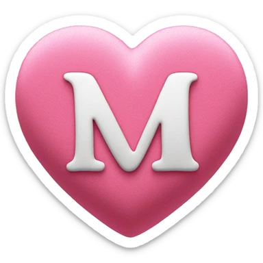 Pink heart wish initial M in it  cursive smaller m sticker