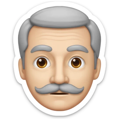 The disguised emoji but with gray eyebrows and mustache sticker