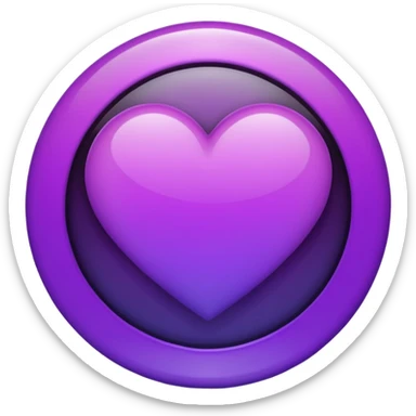 BLACK AND PURPLE HEART IN A CIRCLE sticker