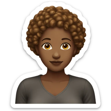 Black women that is light skin with brown curly hair  sticker