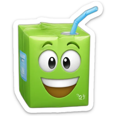 Juice box with smile sticker
