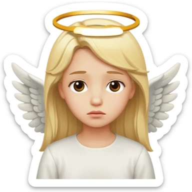 Make an angel 😇 emoji that is a bit sad like bored sticker