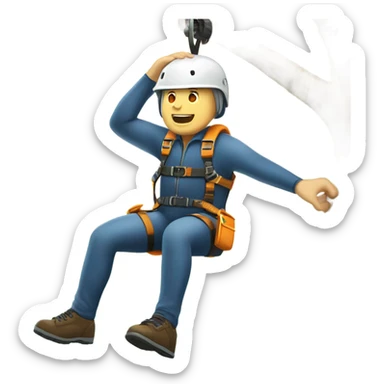 white man zip lining sticker