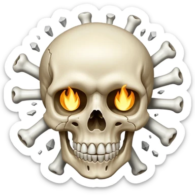 Exploding skull sticker