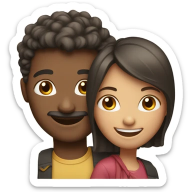 smiling couple sticker
