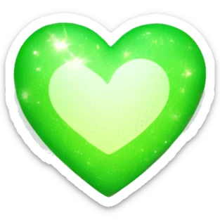 Light green heart with sparkles  sticker