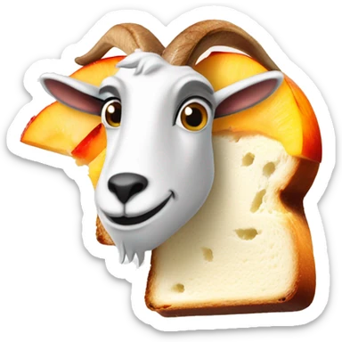 Goat cheese and grilled peach toast sticker