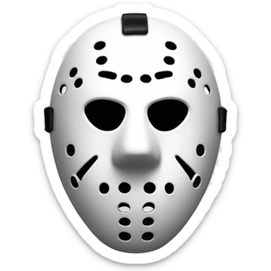 Friday 13th hockey mask，white simple，less hole sticker