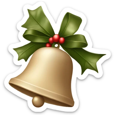 Beige Christmas bell sticker