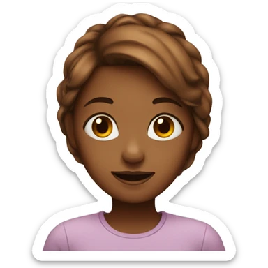 girl withbrown har sticker