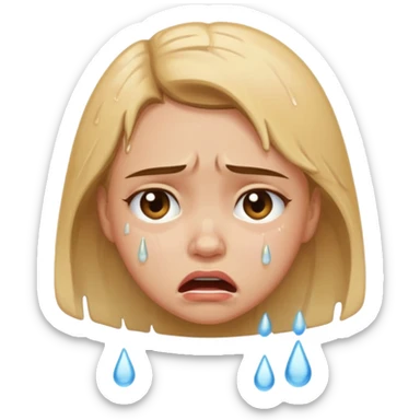 girl crying mad sticker