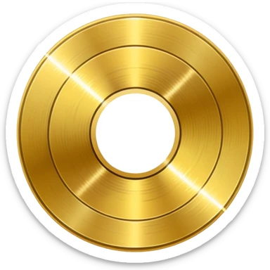 gold CD with a smaller scratch sticker