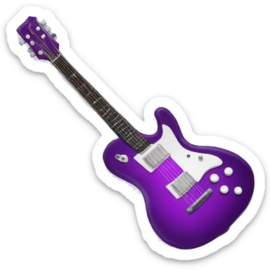Purple Guitar: An emoji of an electric or acoustic guitar with purple details sticker