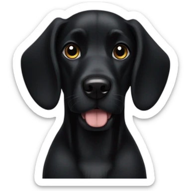 Black dog with floppy long ears sticker