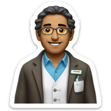 Less cartoon more real image of Mexican American chemist make it look like a real photo not an emoji sticker
