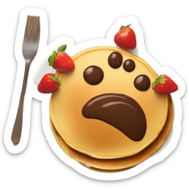 Pancake with chocolate and fruit  sticker