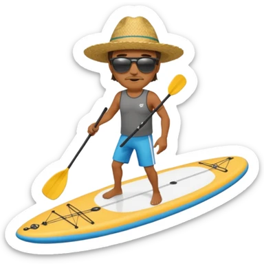 Paddle boarding Mexican man sticker