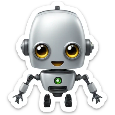 surprised robot sticker