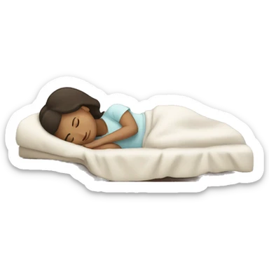 Brunette girl sleeping light skin  sticker
