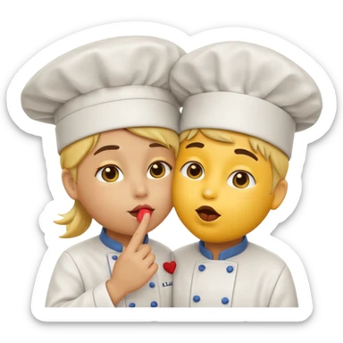 Emoji with chef hat kissing blowing kiss sticker