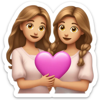 Deux filles qui fond des coeur avec ses mains sticker