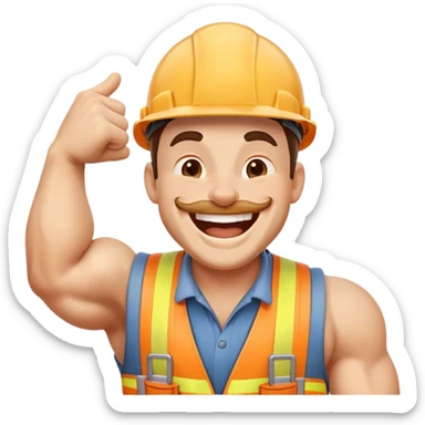 builder laughing exaggeratedly sticker