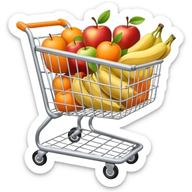 shopping cart silver with stuff sticker