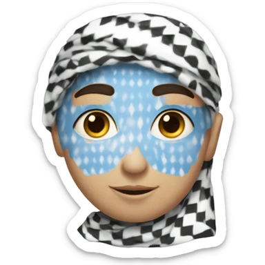 palestinian wearing keffiyah, blue eyes sticker