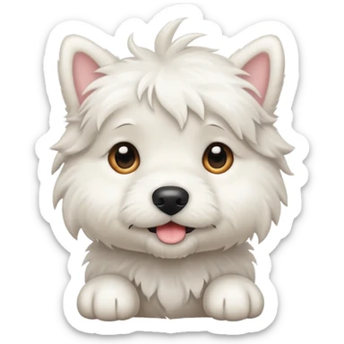 Scruffy white puppy sticker