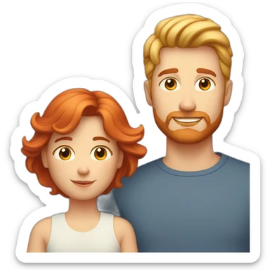 Mom red hair and dad blond and son blond with deer sticker