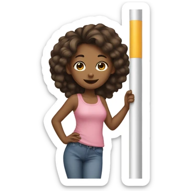 A girl and a pole sticker