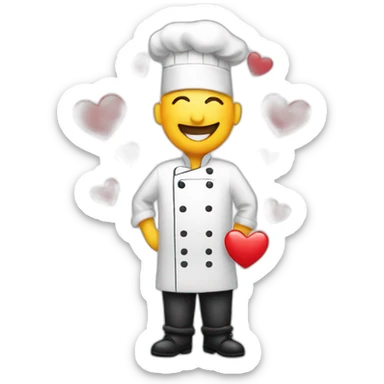 chef kiss with hearts sticker