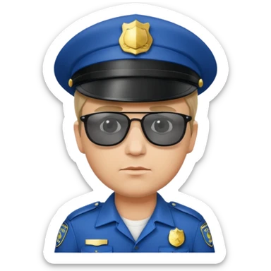 man police with hair style and hats and sun glasses sticker