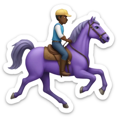 Guy riding a purple horse sticker